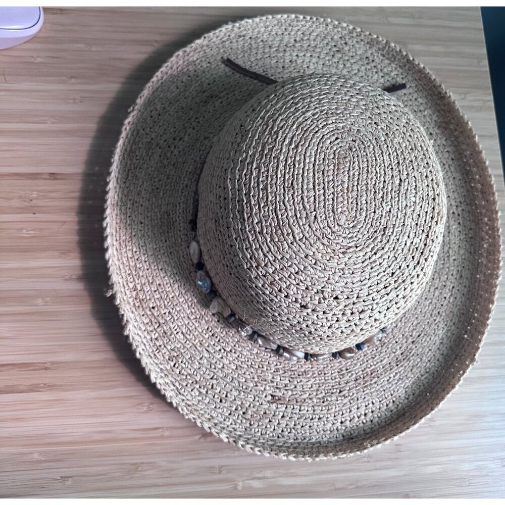 Scala Collezione Handcrafted Straw Hat Women’s Wide Brim Summer Sun Beach Resort - Picture 5 of 9